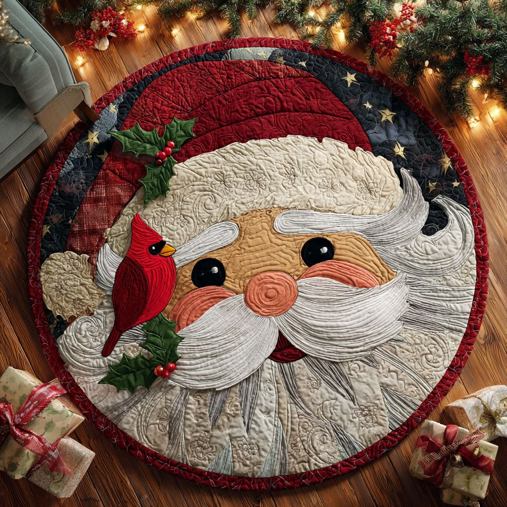 Jolly Santa Round Mat Rug - Nature Design | Serene Home Decor