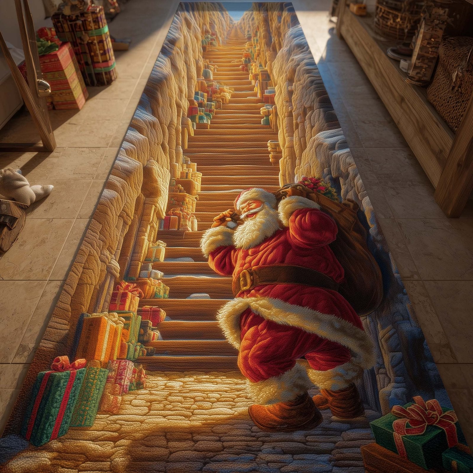 Jolly Santa Runner Rug - Nature Design | Serene Runner Rug
