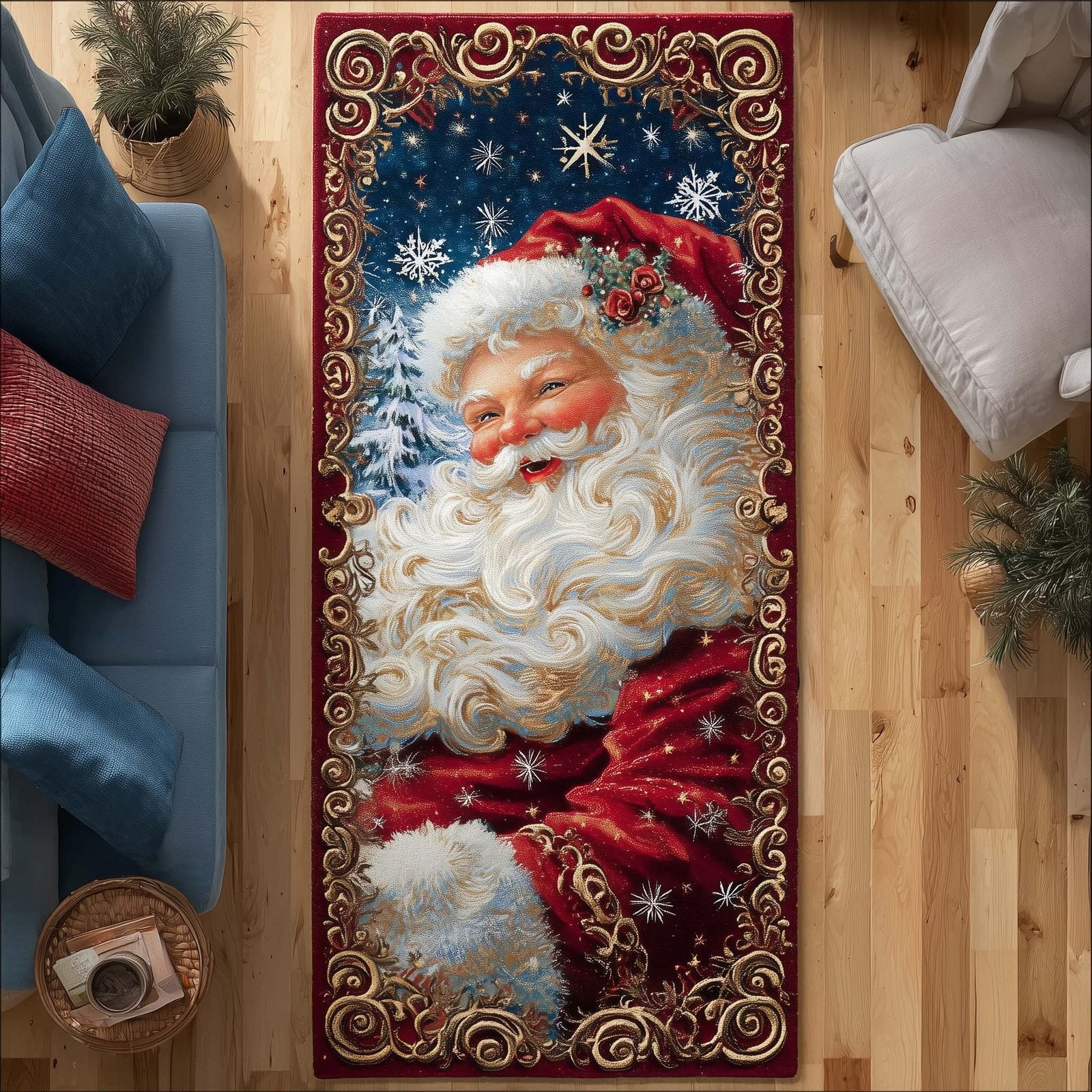Jolly Santa Runner Rug - Nature Design | Serene Runner Rug