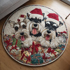 Jolly Schnauzer Dog Round Mat Rug - washable non-slip printed rug