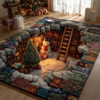 Jolly Snowman area rug in a living room