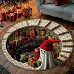 Jolly Spirit Round Mat Rug - washable non-slip printed rug