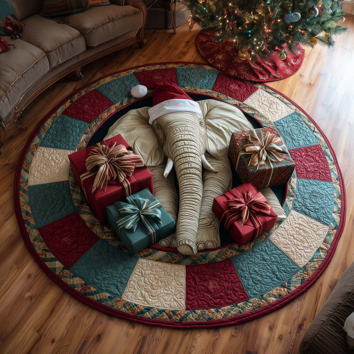 Jolly Tusk Round Mat Rug - Nature Design | Serene Home Decor