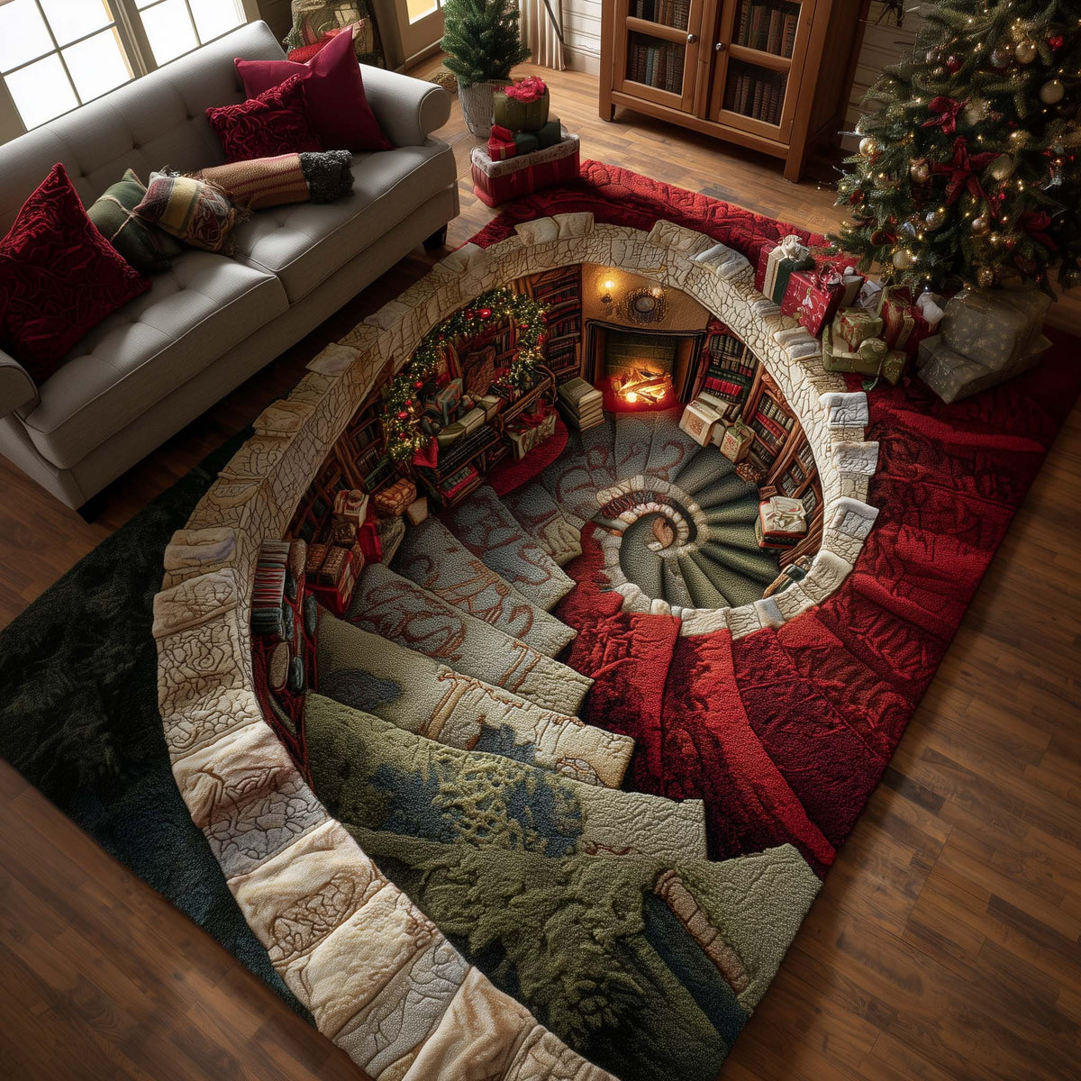 Jolly Workshop area rug in a living room