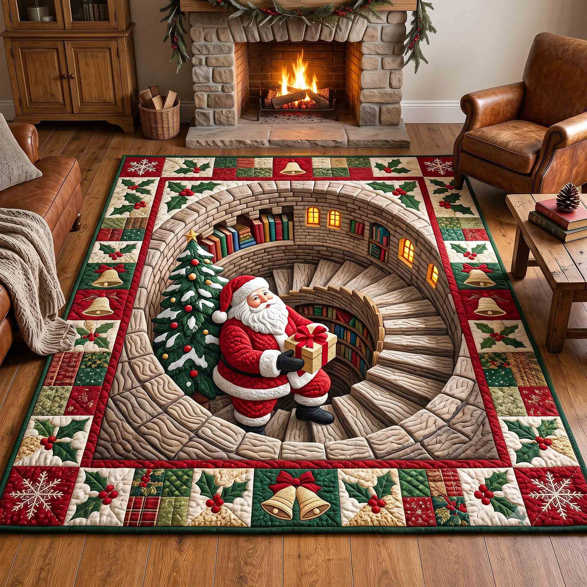 Jolly Workshop area rug in a living room