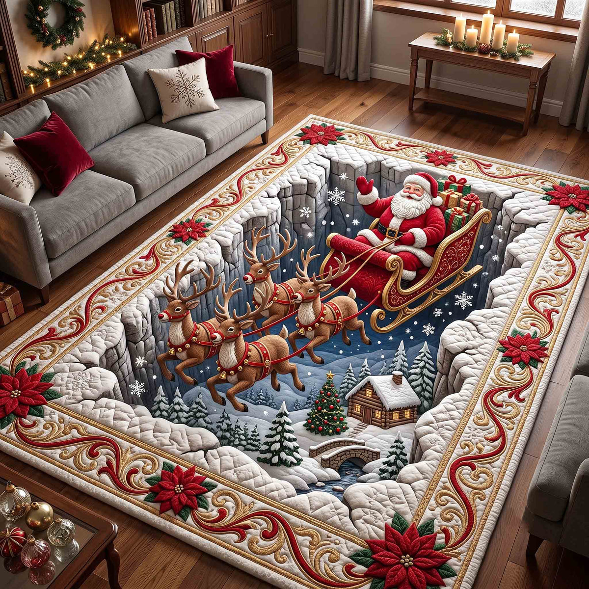Jolly Workshop area rug in a living room