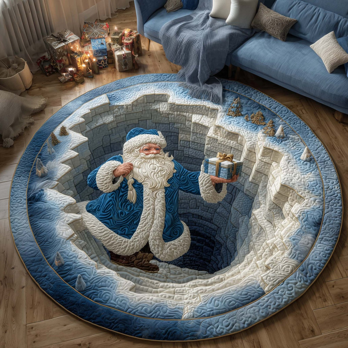 Jolly Workshop (Design 58) Round Mat Rug - washable non-slip printed rug