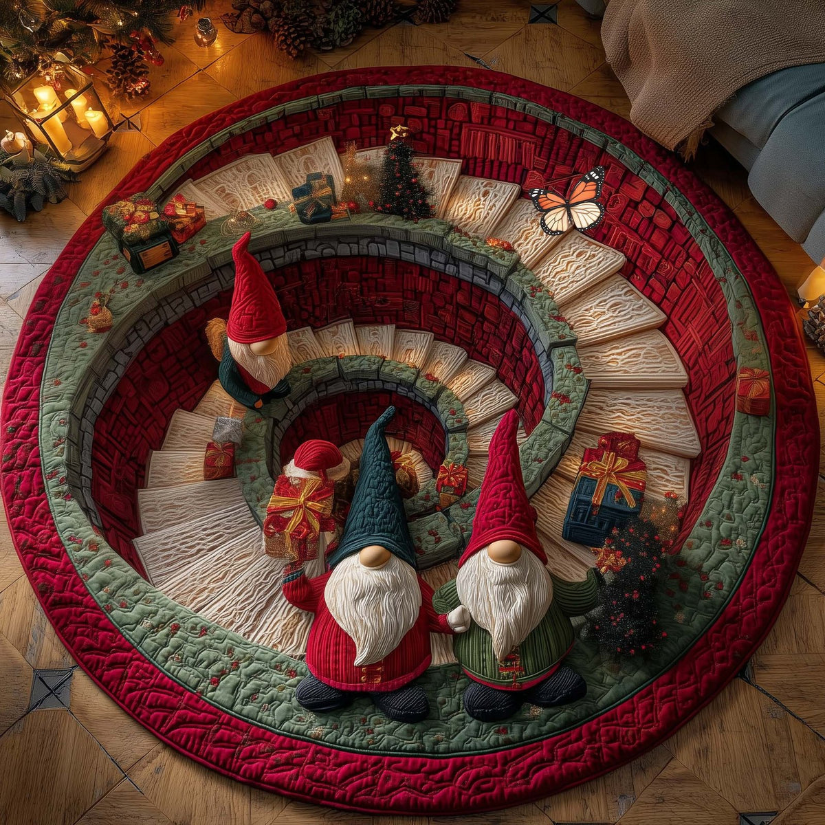 Jolly Workshop (Design 55) Round Mat Rug - washable non-slip printed rug
