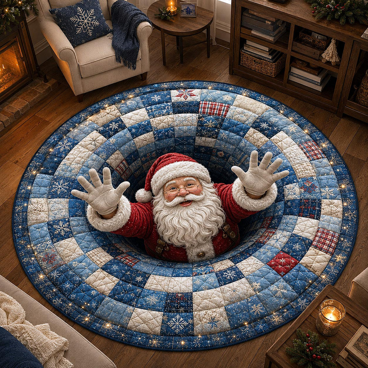 Jolly Workshop Round Mat Rug - Nature Design | Nature Round Area Rug - washable non-slip printed rug