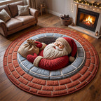 Jolly Workshop Round Mat Rug - Nature Design | Nature Round Carpet - washable non-slip printed rug