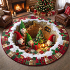 Jolly Workshop Round Mat Rug - Nature Design | Nature Round Floor Mat - washable non-slip printed rug