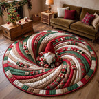 Jolly Workshop Round Mat Rug - Nature Design | Nature Velvet Round Rug - washable non-slip printed rug