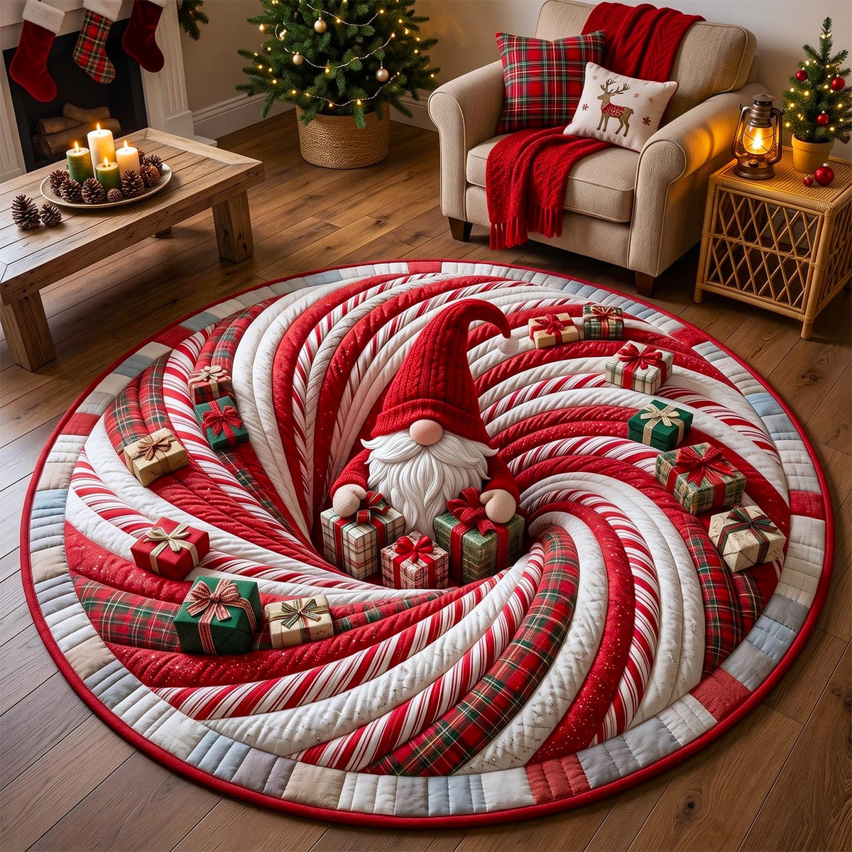 Jolly Workshop Round Mat Rug - Nature Design | Non-Slip Round Rug #12 - washable non-slip printed rug
