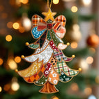 Joyful Patchwork Tree Christmas Ornament