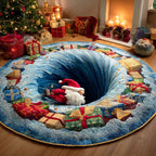 Joyful Gifts Round Mat Rug - washable non-slip printed rug