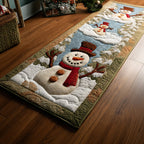 Joyful Snowman Runner Carpet Runner Rug - Cute Pet Design | Animal Printed Runner Rug