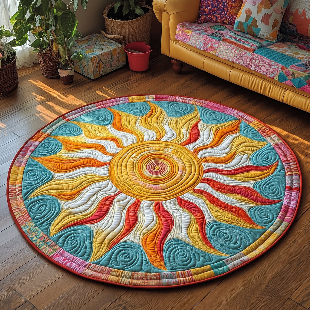 Joyful Spiral Round Mat Rug - Nature Design | Serene Home Decor