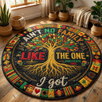 Juneteenth Family Tree Round Mat Rug - washable non-slip printed rug