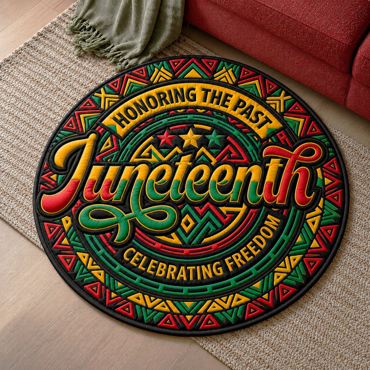 Juneteenth Heritage Colorful Round Mat Rug - Nature Design | Serene Home Decor