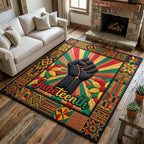 Juneteenth Legacy area rug in a living room