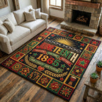 Juneteenth Legacy area rug in a living room