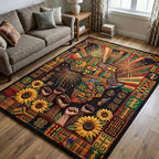 Juneteenth Legacy area rug in a living room