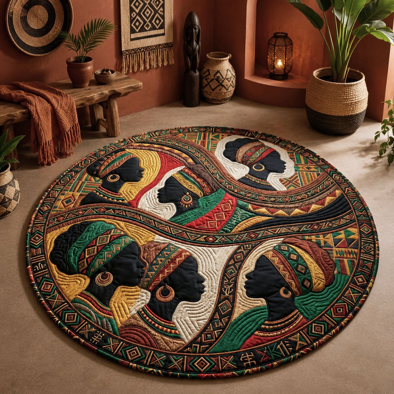 Juneteenth Queens Round Mat Rug - Nature Design | Serene Home Decor