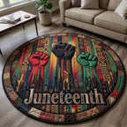 Juneteenth (Design 7) Round Mat Rug - washable non-slip printed rug