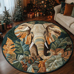 Jungle Spirit Round Mat Rug - washable non-slip printed rug