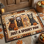 Just A Spooky Paw Bulldog Doormat - Seasonal Holiday Design | Printed Welcome Doormat