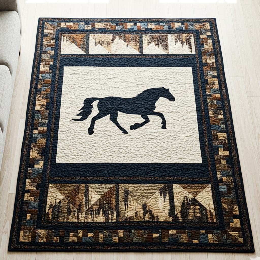 Just Western area rug in a living room
