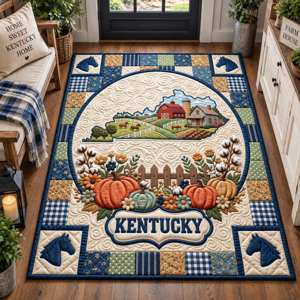 Kentucky Harvest Farm area rug in a living room