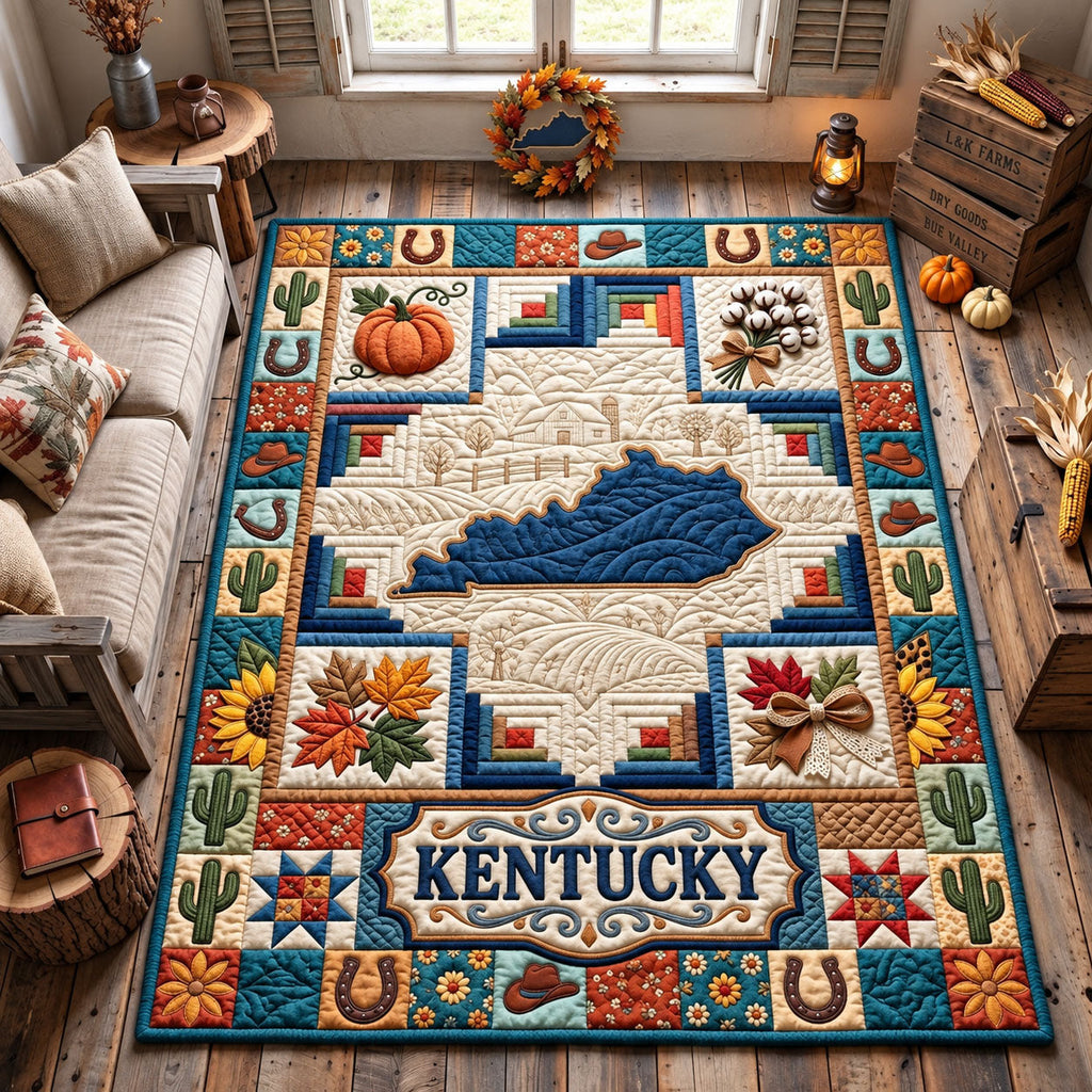 Kentucky Rustic Harvest area rug in a living room