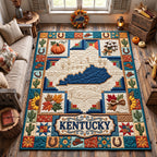 Kentucky Rustic Harvest area rug in a living room