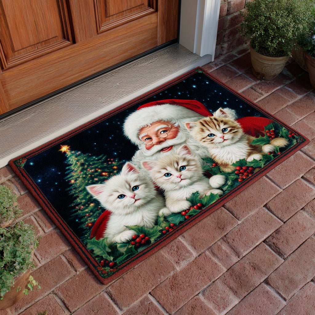 Kind Santa Claus Doormat - Seasonal Holiday Design | Printed Welcome Doormat
