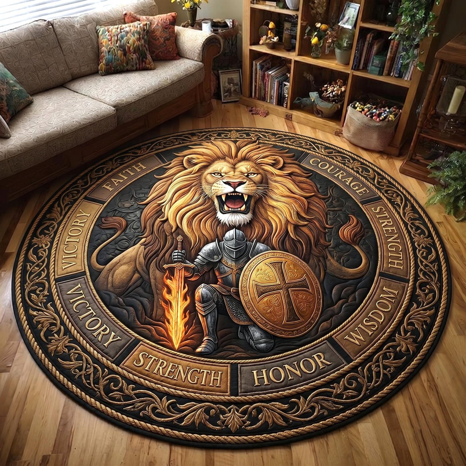 Kingdom Warrior Round Mat Rug - Nature Design | Serene Home Decor