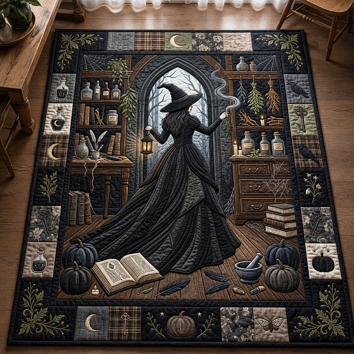 Kitchen Witch area rug in a living room
