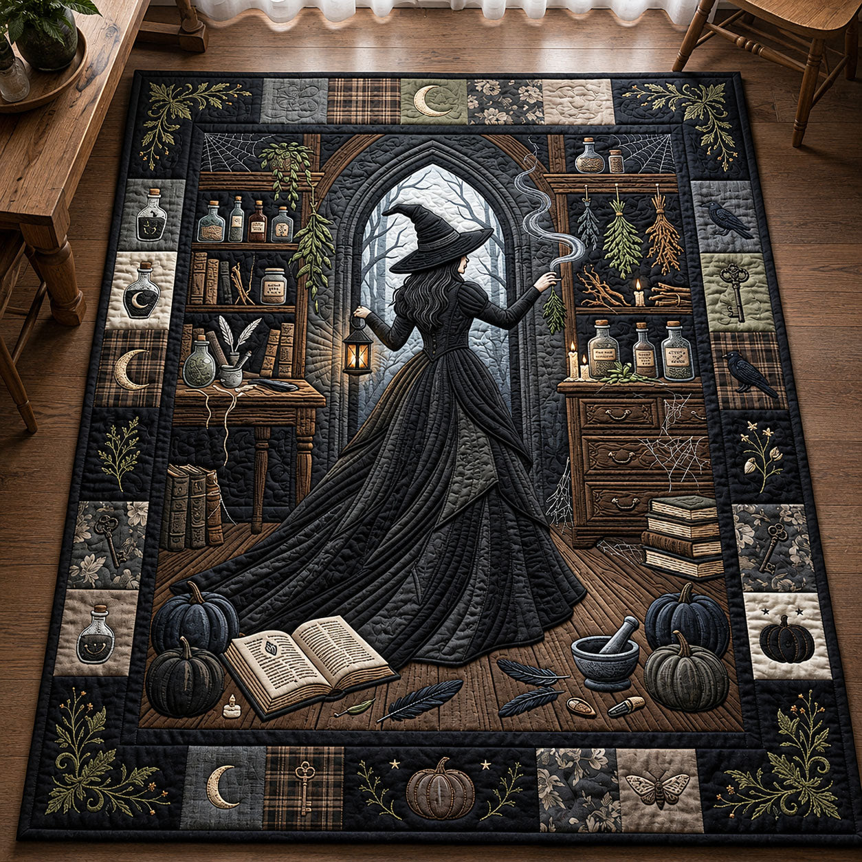 Kitchen Witch area rug in a living room