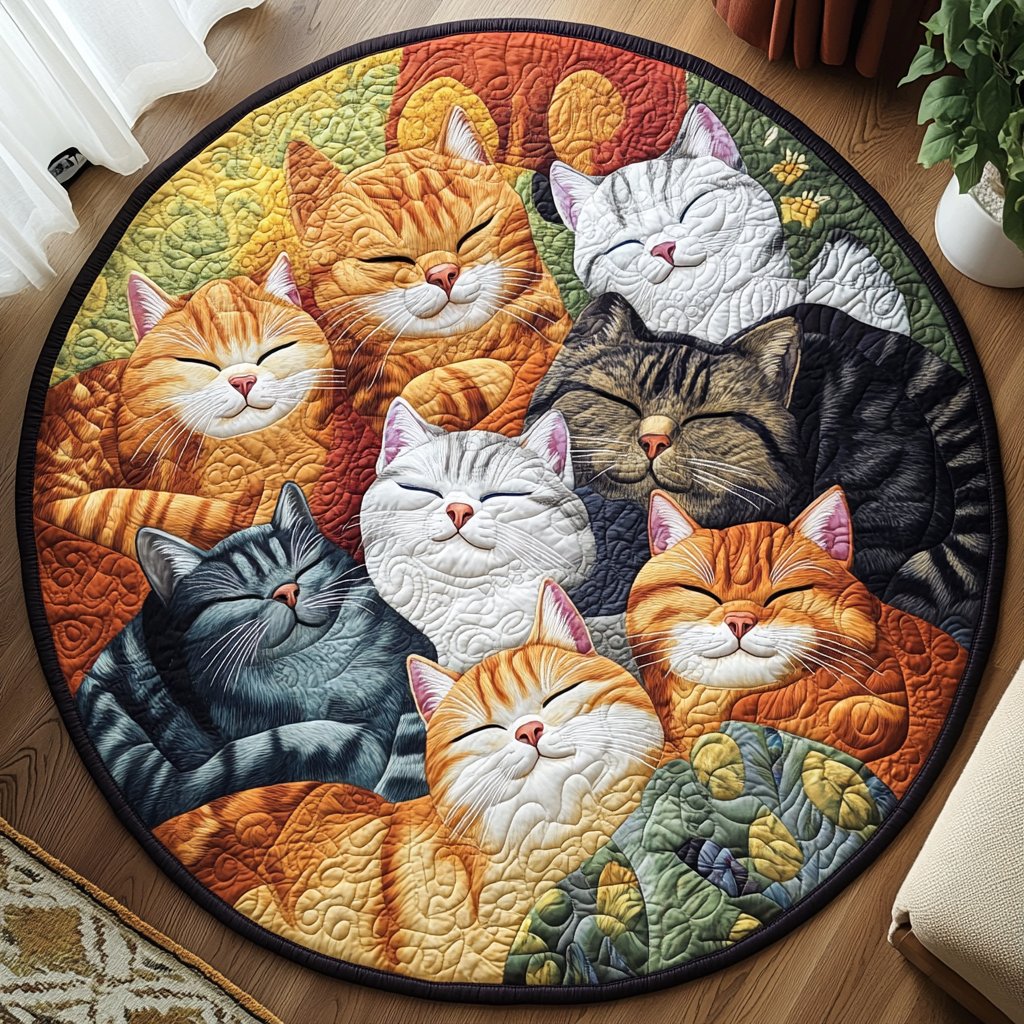 Kitty Comfort Spot Round Mat Rug - Nature Design | Serene Home Decor