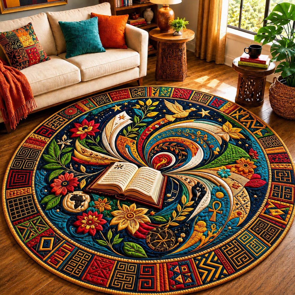 Knowledge Spiral Round Mat Rug - Cute Pet Design | Animal Printed Home Decor