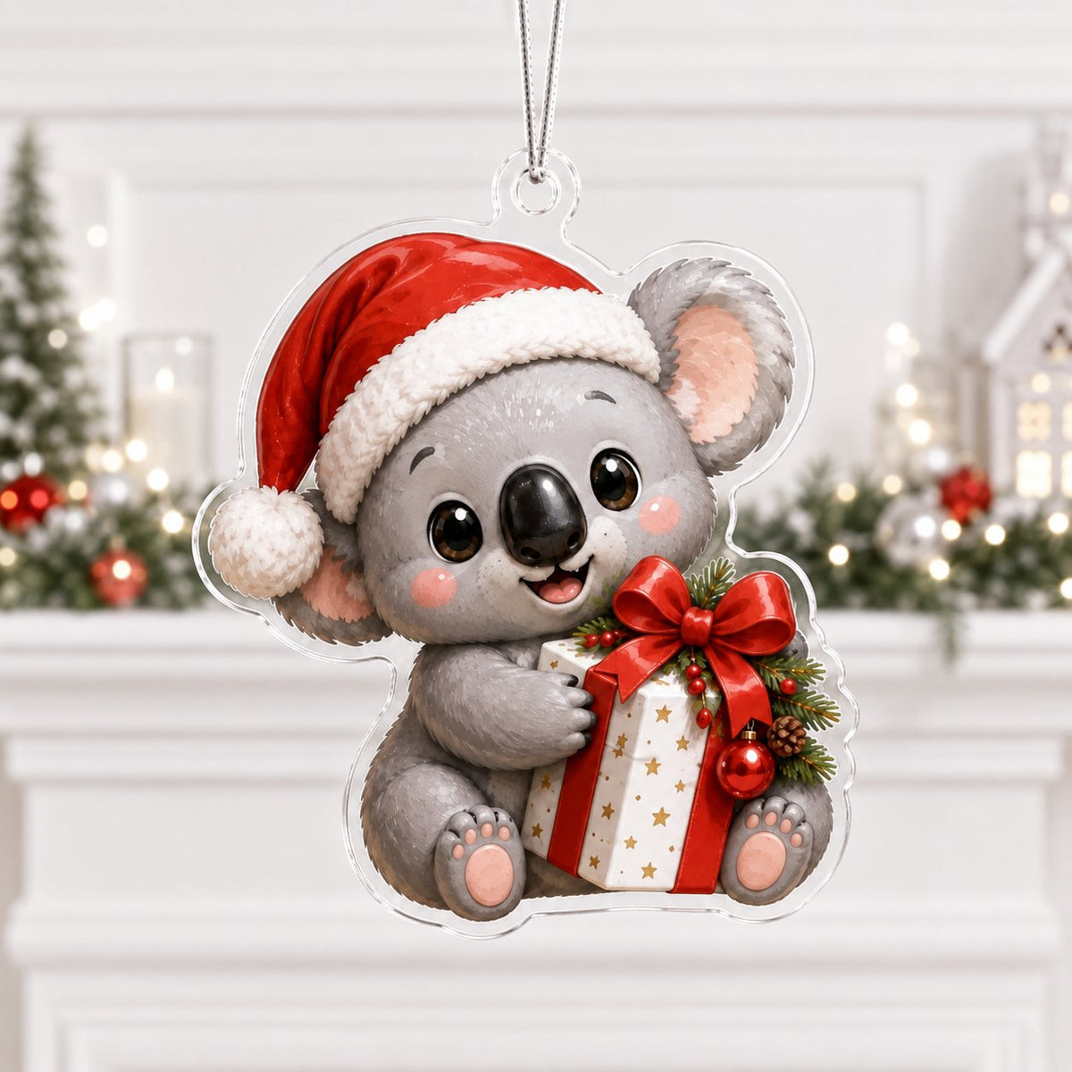 Koala Christmas Gift Surprise Christmas Ornament