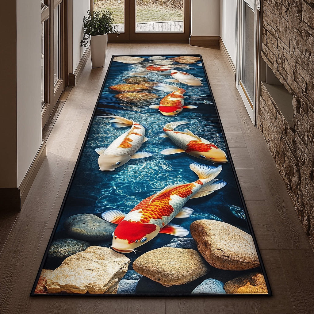 Koi Fish Runner Rug - Nature Design | Serene Runner Rug
