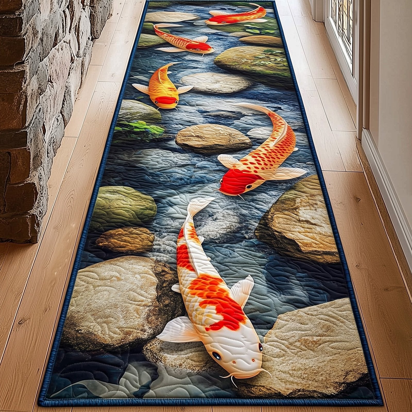 Koi Fish Runner Rug - Nature Design | Serene Runner Rug
