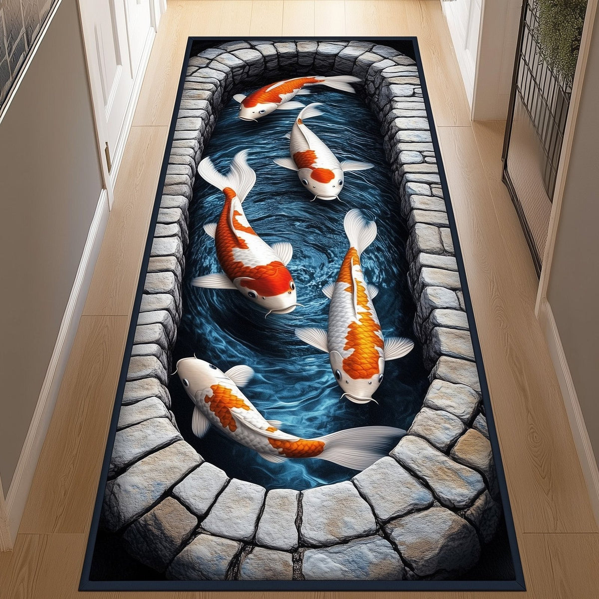 Koi Fish Runner Rug - Nature Design | Serene Runner Rug