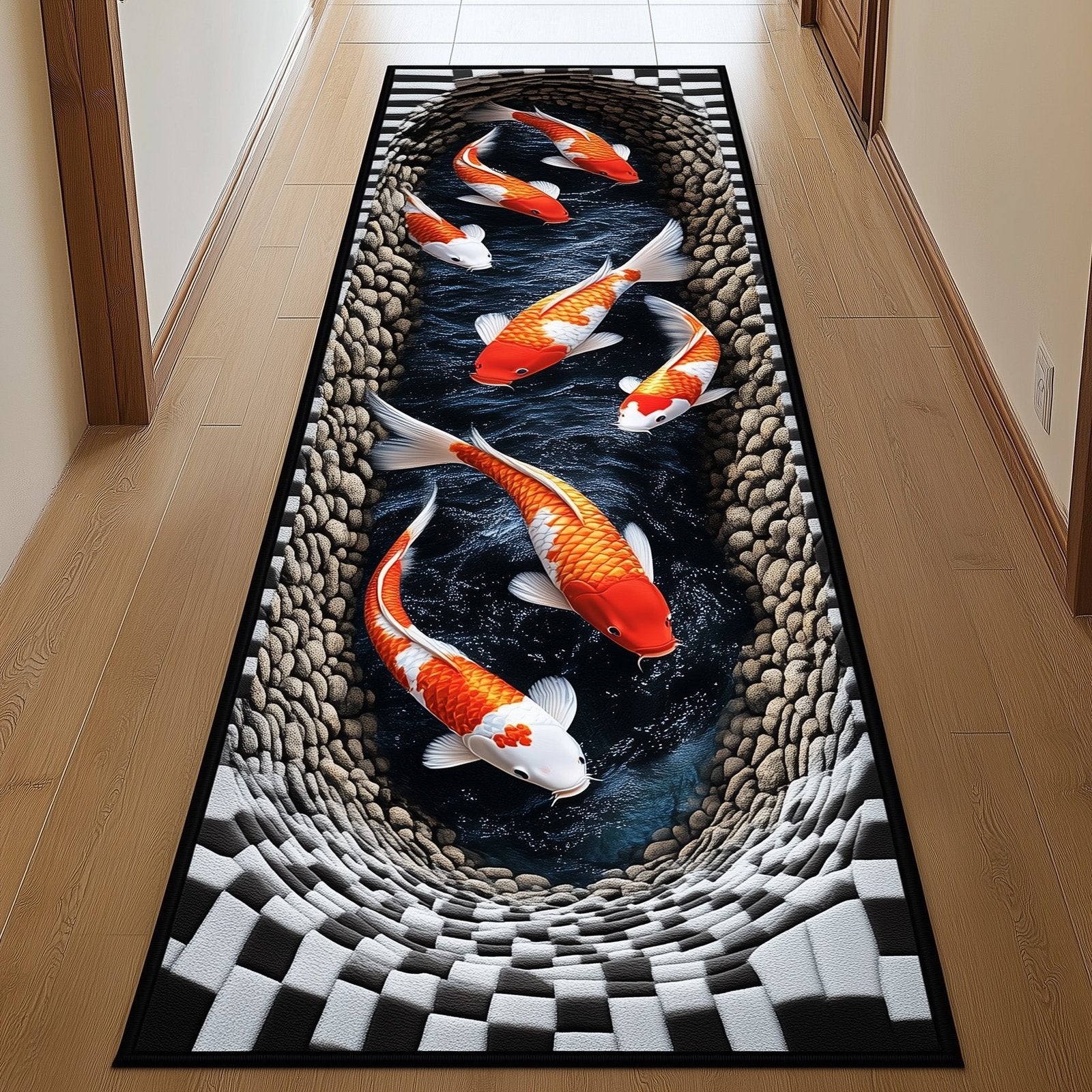Koi Fish Runner Rug - Nature Design | Serene Runner Rug