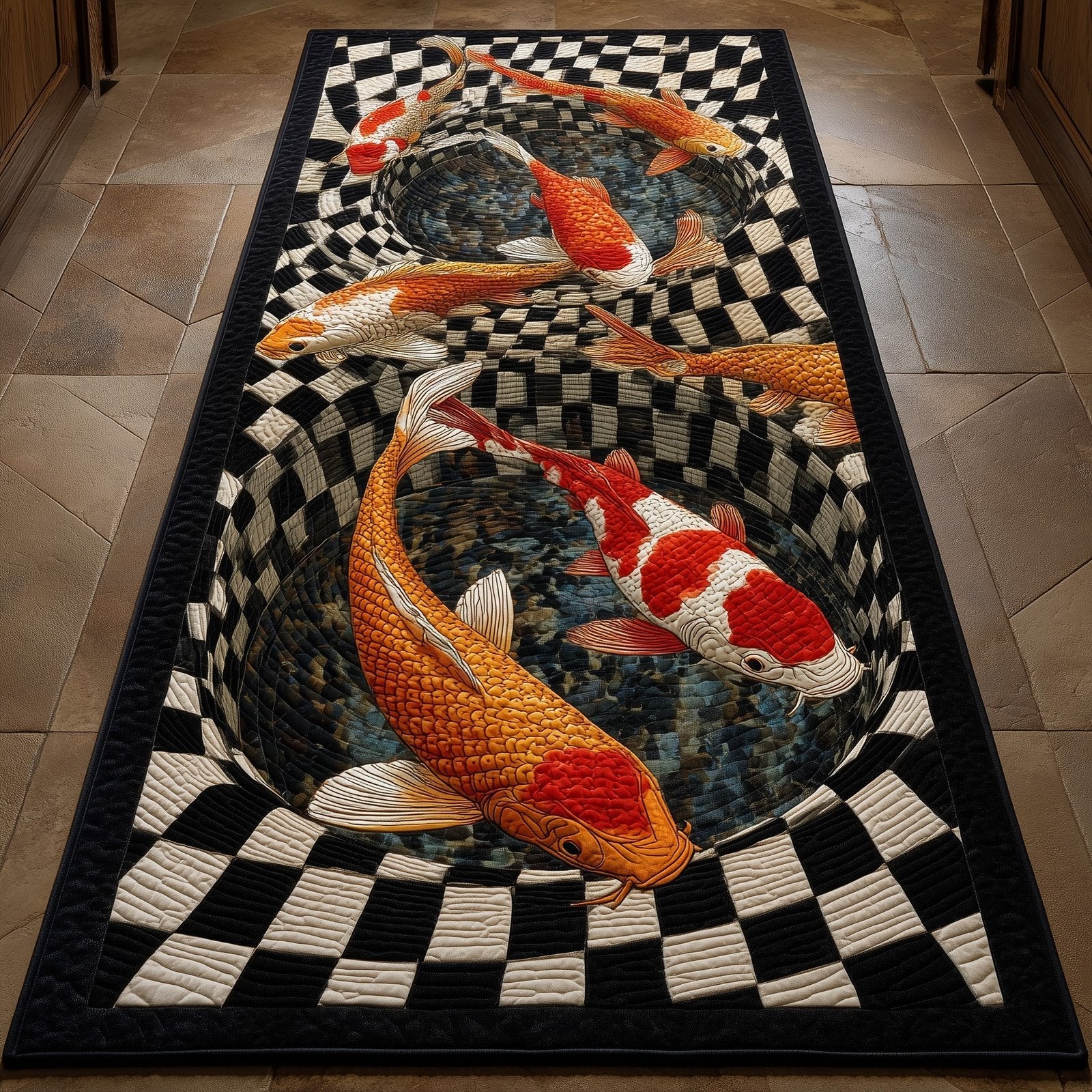 Koi Fish Runner Rug - Nature Design | Serene Runner Rug