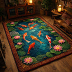 Koi Heaven area rug in a living room