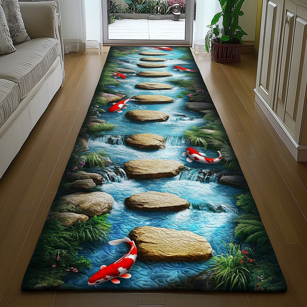 Koi Heaven Runner Rug - Nature Design | Serene Runner Rug