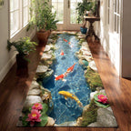 Koi Serenity Path Runner Carpet Runner Rug - Cute Pet Design | Animal Printed Runner Rug