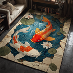 Koi Spirit area rug in a living room